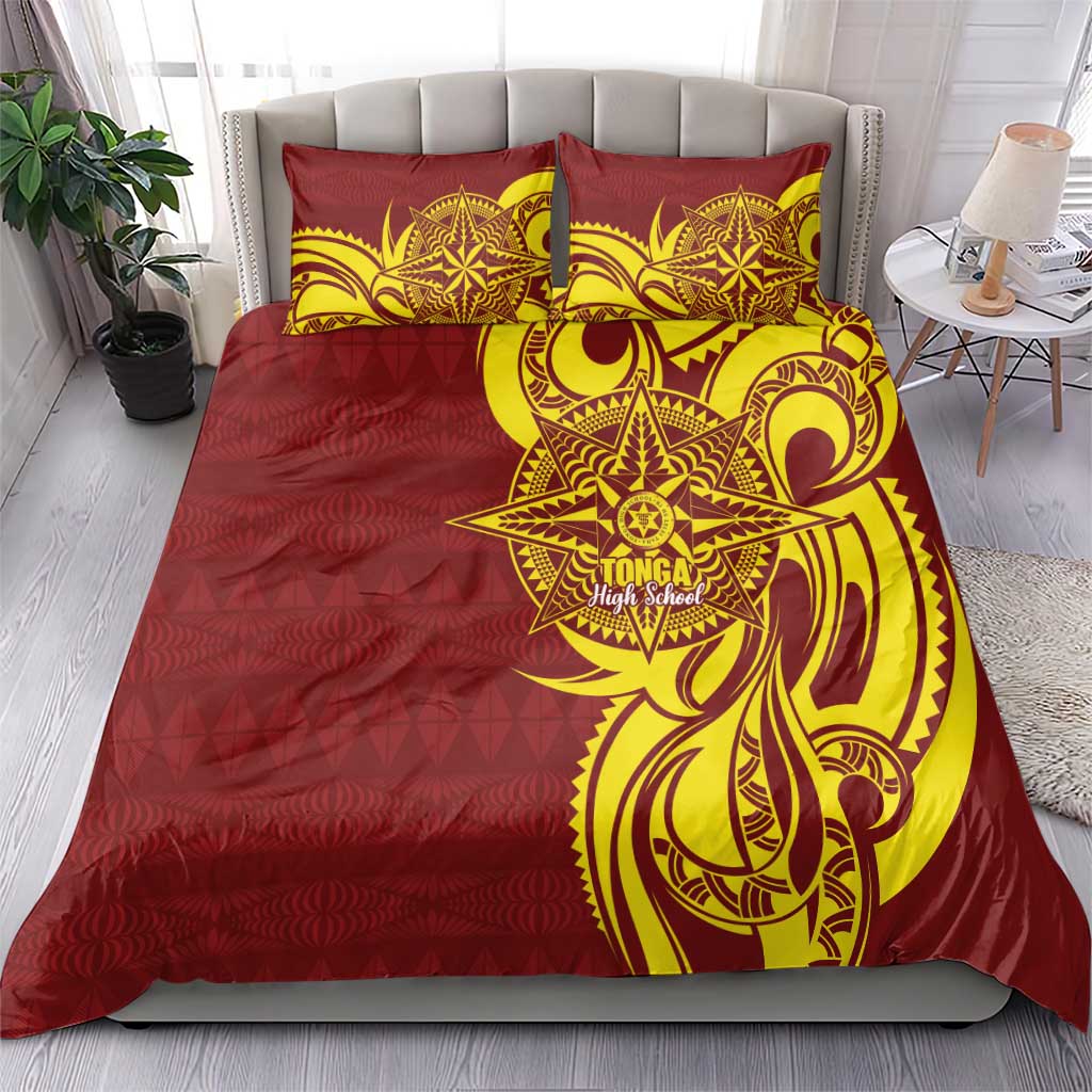 Personalised Tonga High School Bedding Set THS Tongan Ngatu Pattern LT14 - Polynesian Pride