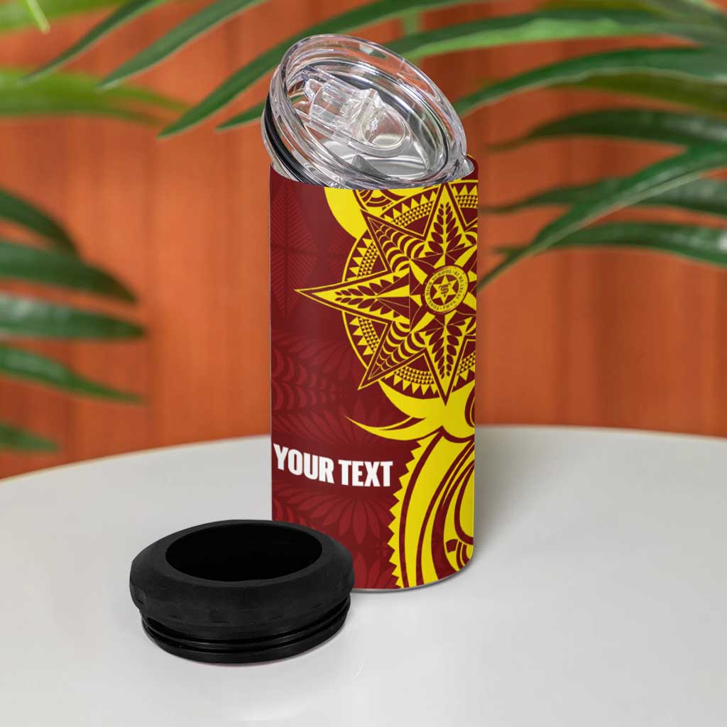 Personalised Tonga High School 4 in 1 Can Cooler Tumbler THS Tongan Ngatu Pattern LT14 - Polynesian Pride