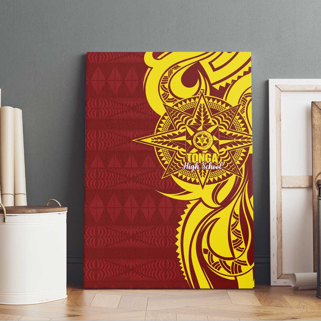 Personalised Tonga High School Canvas Wall Art THS Tongan Ngatu Pattern LT14 - Polynesian Pride