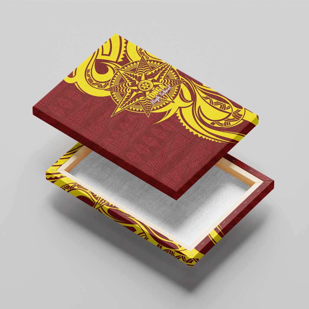 Personalised Tonga High School Canvas Wall Art THS Tongan Ngatu Pattern LT14 - Polynesian Pride