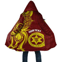 Personalised Tonga High School Cloak THS Tongan Ngatu Pattern LT14 Unisex Maroon - Polynesian Pride