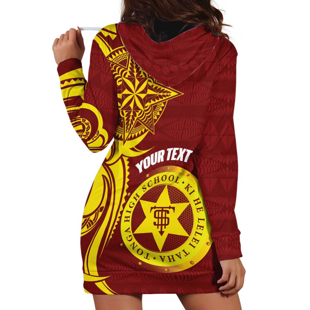 Personalised Tonga High School Hoodie Dress THS Tongan Ngatu Pattern LT14 - Polynesian Pride