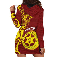 Personalised Tonga High School Hoodie Dress THS Tongan Ngatu Pattern LT14 - Polynesian Pride