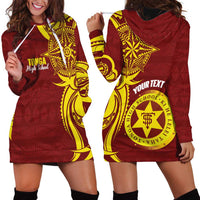 Personalised Tonga High School Hoodie Dress THS Tongan Ngatu Pattern LT14 - Polynesian Pride