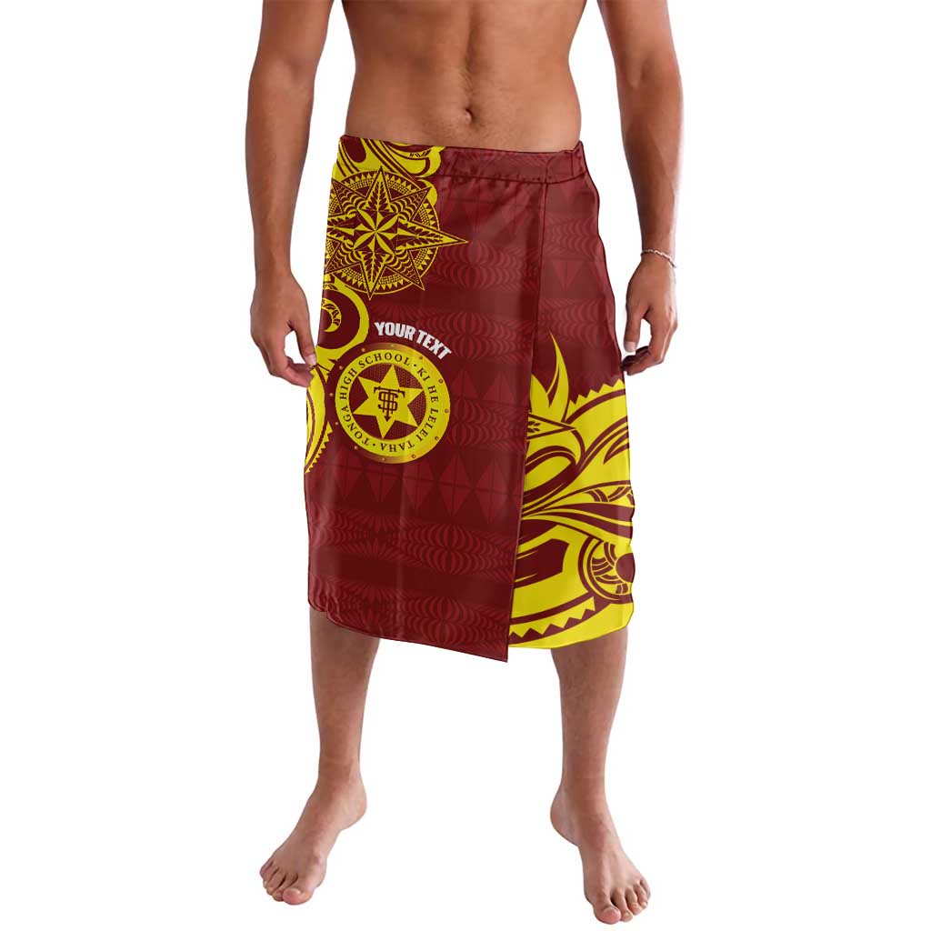 Personalised Tonga High School Lavalava THS Tongan Ngatu Pattern LT14 Maroon - Polynesian Pride