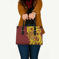 Personalised Tonga High School Leather Bag THS Tongan Ngatu Pattern LT14 - Polynesian Pride