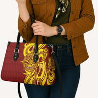 Personalised Tonga High School Leather Bag THS Tongan Ngatu Pattern LT14 - Polynesian Pride