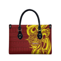 Personalised Tonga High School Leather Bag THS Tongan Ngatu Pattern LT14 - Polynesian Pride