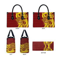 Personalised Tonga High School Leather Bag THS Tongan Ngatu Pattern LT14 - Polynesian Pride