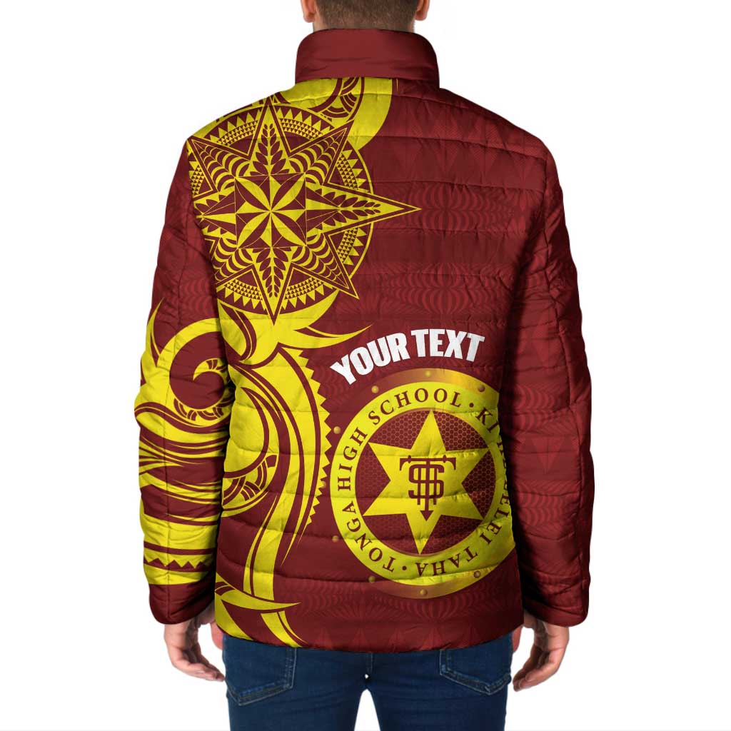 Personalised Tonga High School Padded Jacket THS Tongan Ngatu Pattern LT14 - Polynesian Pride