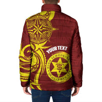 Personalised Tonga High School Padded Jacket THS Tongan Ngatu Pattern LT14 - Polynesian Pride