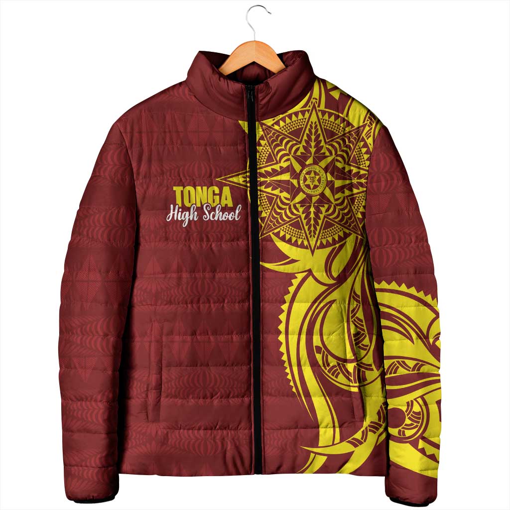 Personalised Tonga High School Padded Jacket THS Tongan Ngatu Pattern LT14 - Polynesian Pride