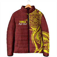 Personalised Tonga High School Padded Jacket THS Tongan Ngatu Pattern LT14 - Polynesian Pride