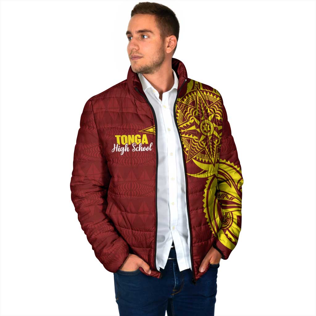 Personalised Tonga High School Padded Jacket THS Tongan Ngatu Pattern LT14 - Polynesian Pride