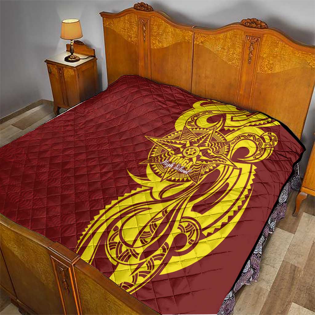 Personalised Tonga High School Quilt THS Tongan Ngatu Pattern LT14 - Polynesian Pride