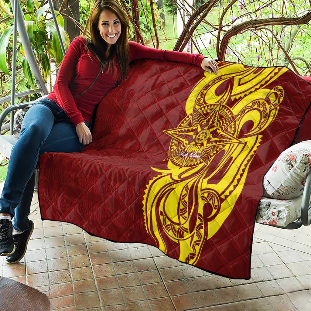 Personalised Tonga High School Quilt THS Tongan Ngatu Pattern LT14 - Polynesian Pride