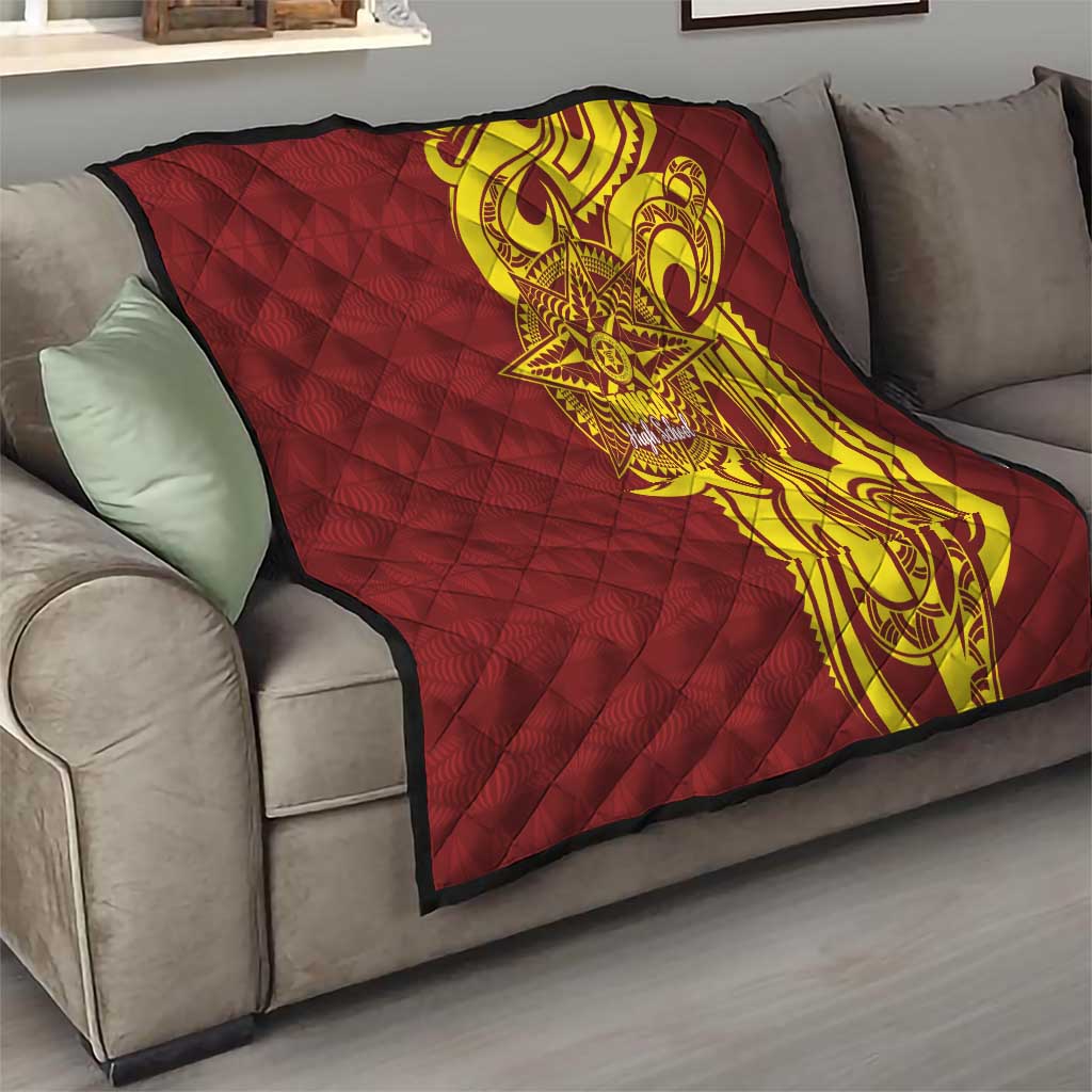 Personalised Tonga High School Quilt THS Tongan Ngatu Pattern LT14 - Polynesian Pride