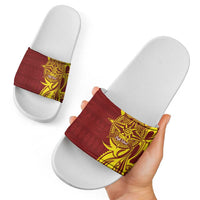 Personalised Tonga High School Slide Sandals THS Tongan Ngatu Pattern LT14 - Polynesian Pride