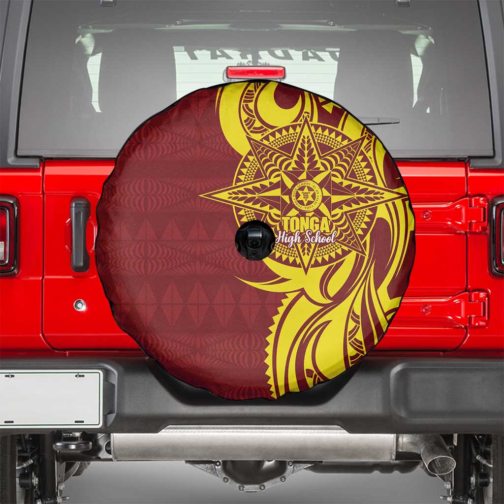 Personalised Tonga High School Spare Tire Cover THS Tongan Ngatu Pattern LT14 - Polynesian Pride
