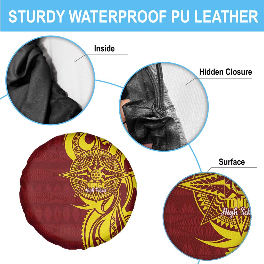 Personalised Tonga High School Spare Tire Cover THS Tongan Ngatu Pattern LT14 - Polynesian Pride