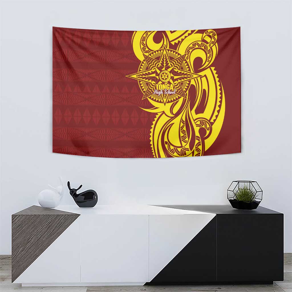 Personalised Tonga High School Tapestry THS Tongan Ngatu Pattern LT14 - Polynesian Pride