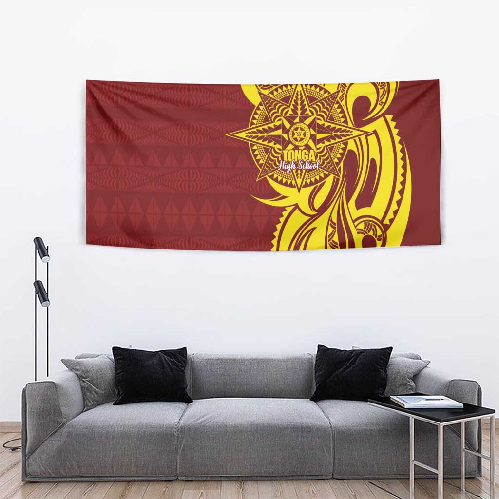 Personalised Tonga High School Tapestry THS Tongan Ngatu Pattern LT14 - Polynesian Pride
