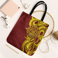 Personalised Tonga High School Tote Bag THS Tongan Ngatu Pattern LT14 Black Strap One Size Maroon - Polynesian Pride