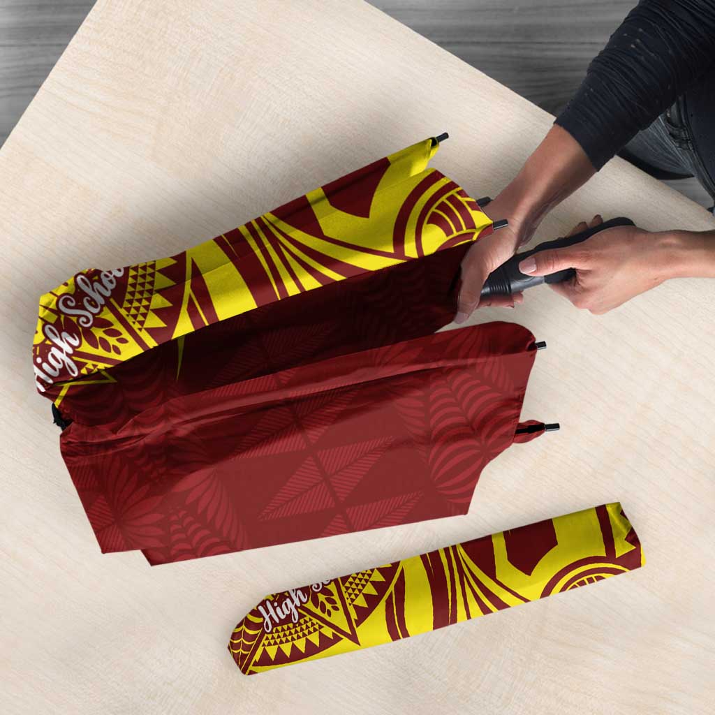 Personalised Tonga High School Umbrella THS Tongan Ngatu Pattern LT14 - Polynesian Pride
