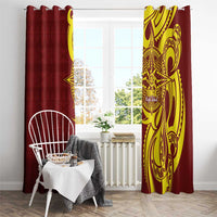 Personalised Tonga High School Window Curtain THS Tongan Ngatu Pattern LT14 - Polynesian Pride