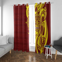 Personalised Tonga High School Window Curtain THS Tongan Ngatu Pattern LT14 With Grommets Maroon - Polynesian Pride