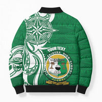 Personalised Liahona - Saineha High School Bomber Puffer Jacket Tongan Ngatu Pattern LT14 - Polynesian Pride