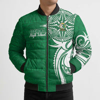 Personalised Liahona - Saineha High School Bomber Puffer Jacket Tongan Ngatu Pattern LT14 - Polynesian Pride