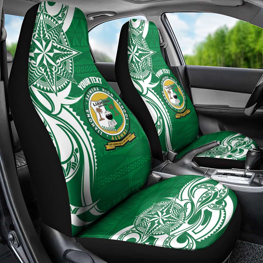 Personalised Liahona - Saineha High School Car Seat Cover Tongan Ngatu Pattern LT14 - Polynesian Pride