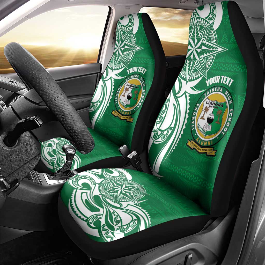 Personalised Liahona - Saineha High School Car Seat Cover Tongan Ngatu Pattern LT14 - Polynesian Pride
