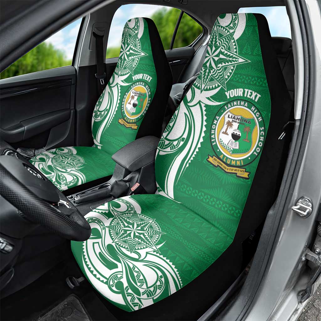 Personalised Liahona - Saineha High School Car Seat Cover Tongan Ngatu Pattern LT14 - Polynesian Pride