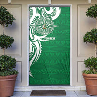 Personalised Liahona - Saineha High School Door Cover Tongan Ngatu Pattern LT14 Green - Polynesian Pride