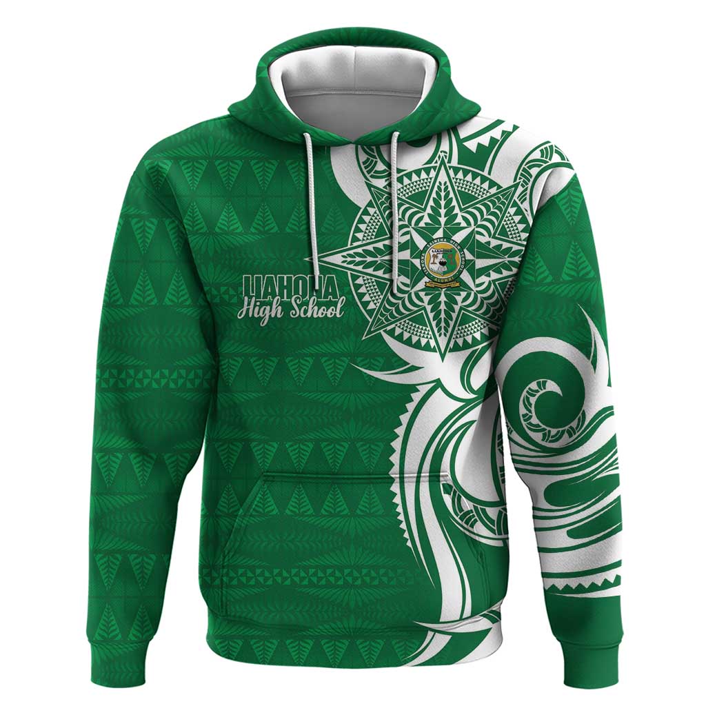 Personalised Liahona - Saineha High School Hoodie Tongan Ngatu Pattern LT14 Pullover Hoodie Green - Polynesian Pride