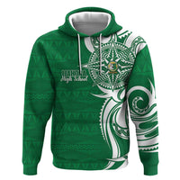 Personalised Liahona - Saineha High School Hoodie Tongan Ngatu Pattern LT14 Pullover Hoodie Green - Polynesian Pride