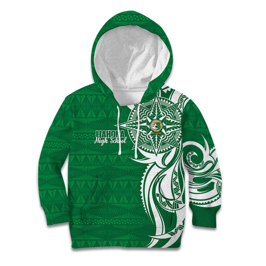 Personalised Liahona - Saineha High School Kid Hoodie Tongan Ngatu Pattern LT14 Hoodie Green - Polynesian Pride