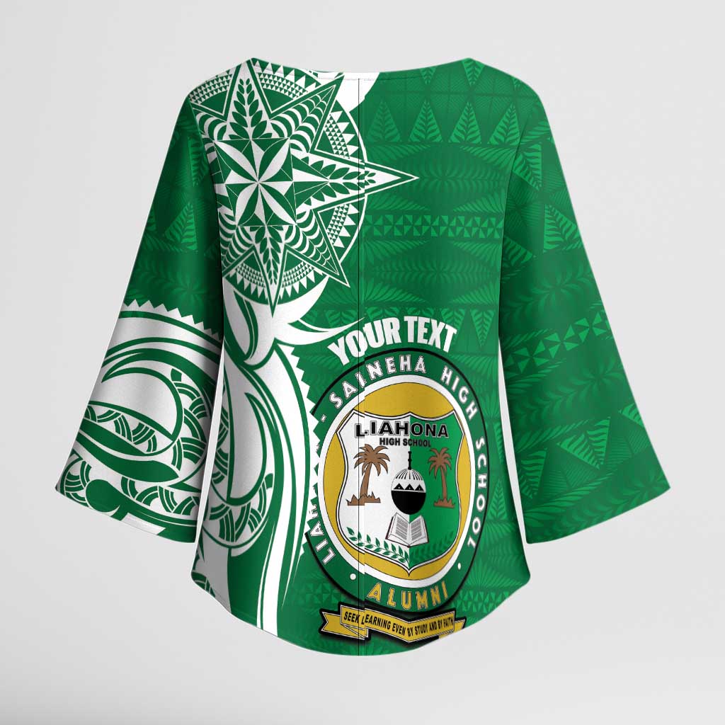 Personalised Liahona - Saineha High School Kimono Sleeve Blouse Tongan Ngatu Pattern LT14 - Polynesian Pride