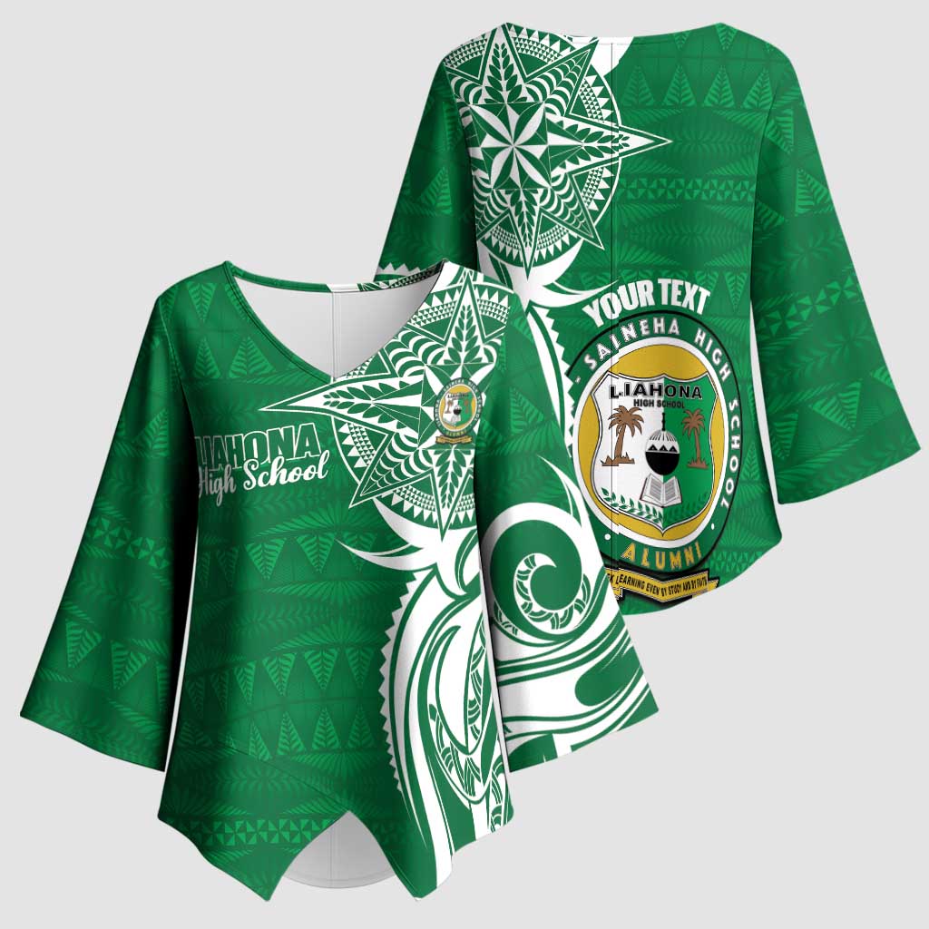 Personalised Liahona - Saineha High School Kimono Sleeve Blouse Tongan Ngatu Pattern LT14 - Polynesian Pride
