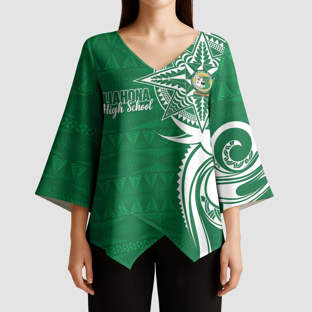 Personalised Liahona - Saineha High School Kimono Sleeve Blouse Tongan Ngatu Pattern LT14 - Polynesian Pride