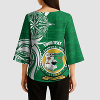 Personalised Liahona - Saineha High School Kimono Sleeve Blouse Tongan Ngatu Pattern LT14 - Polynesian Pride