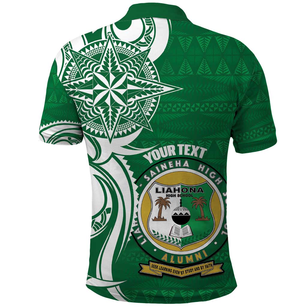 Personalised Liahona - Saineha High School Polo Shirt Tongan Ngatu Pattern LT14 - Polynesian Pride