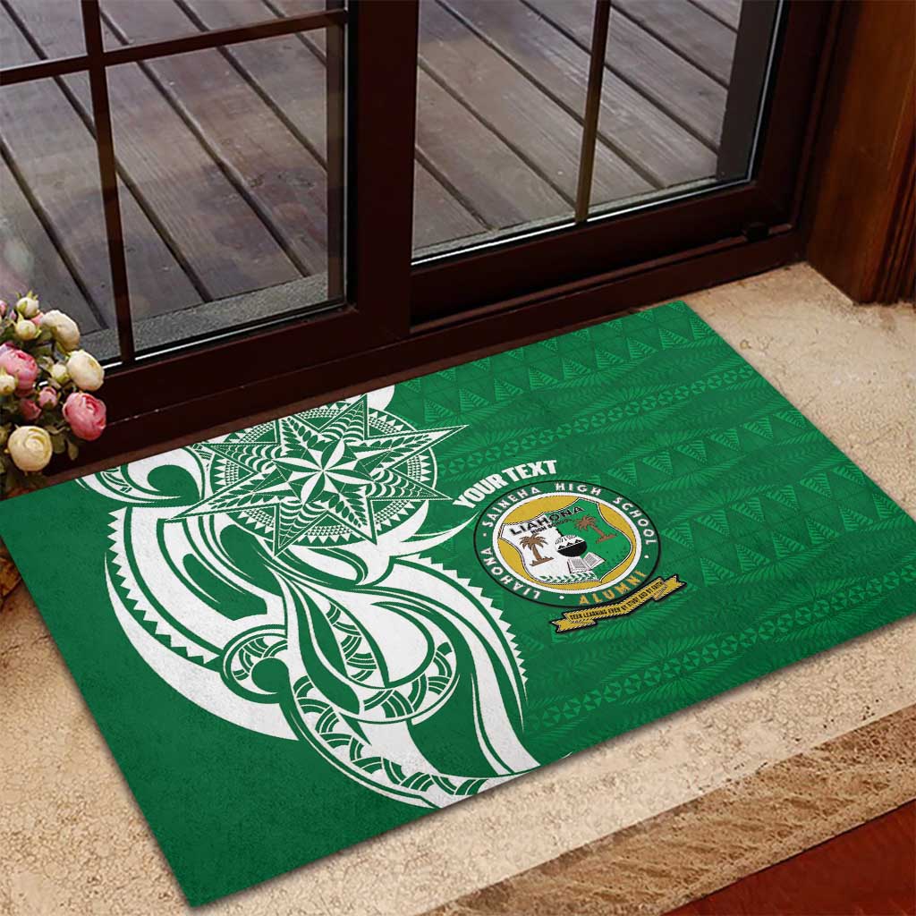 Personalised Liahona - Saineha High School Rubber Doormat Tongan Ngatu Pattern LT14 - Polynesian Pride
