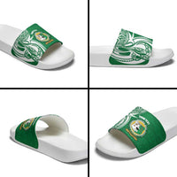 Personalised Liahona - Saineha High School Slide Sandals Tongan Ngatu Pattern LT14 - Polynesian Pride