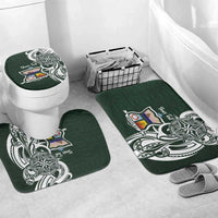 Personalised Tonga Takuilau College Bathroom Set Est 1975 Tongan Ngatu Pattern LT14 Mat Set Only (3 pcs) One Size Green - Polynesian Pride