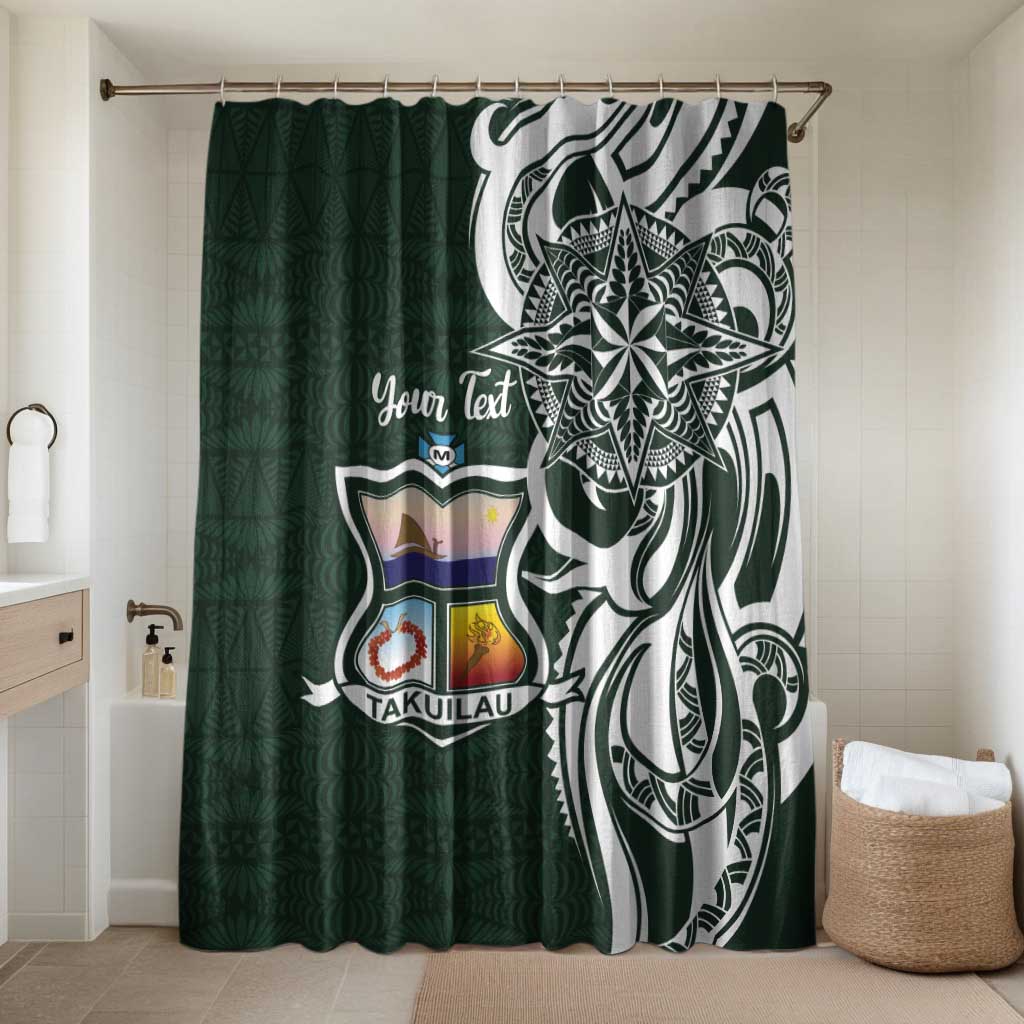 Personalised Tonga Takuilau College Bathroom Set Est 1975 Tongan Ngatu Pattern LT14 Shower Curtain Only Green - Polynesian Pride