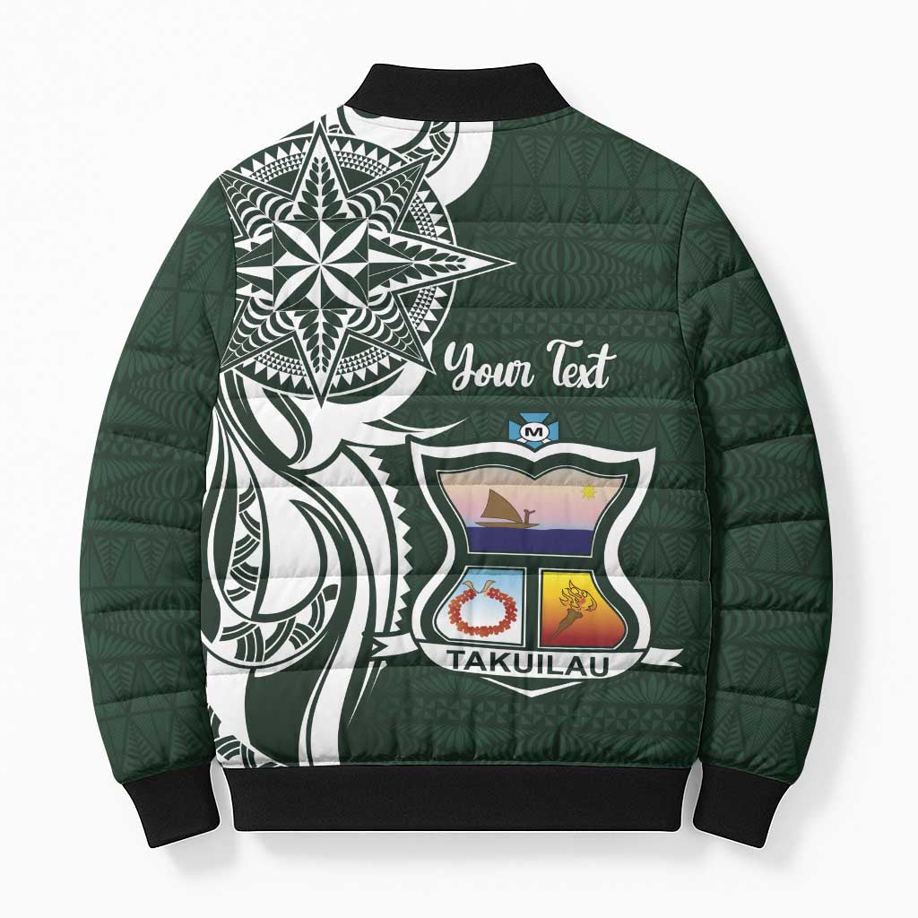 Personalised Tonga Takuilau College Bomber Puffer Jacket Est 1975 Tongan Ngatu Pattern LT14 - Polynesian Pride