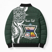 Personalised Tonga Takuilau College Bomber Puffer Jacket Est 1975 Tongan Ngatu Pattern LT14 - Polynesian Pride